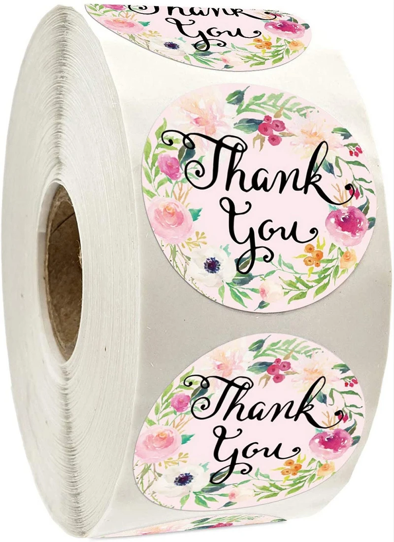 

Новый дизайн цветы спасибо стикер s 1 дюйм/2,5 см для Счастливого Рождества Скрапбукинг упаковки этикетки для печати стикер для канцелярских ...