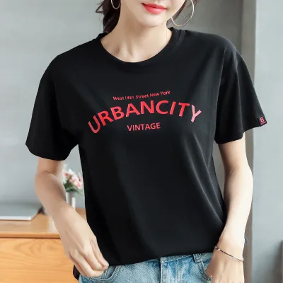 

Fashion Summer Cotton Tops Women T Shirt for Female Tshirt G2059T