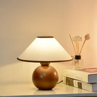american retro solid wood small table lamp coffee shop vintage bedroom study homestay decoration bedside small table lamp