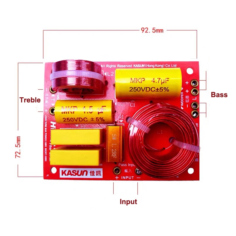 2 шт. способа (тройной + бас) 130 Вт динамик делитель частоты домашний кинотеатр Hifi