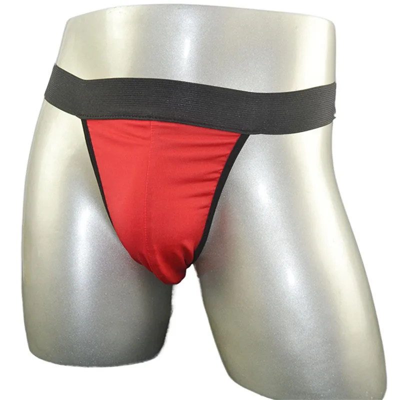 Мужское нижнее белье G Strings сексуальное красное Jockstrap широкий пояс Cuecas