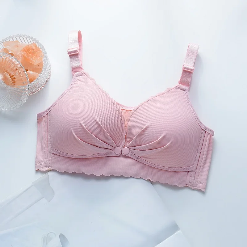 Sujetador de lactancia materna sin aros para mujeres embarazadas, ropa de maternidad, lencer&iacute;a de lactancia-5
