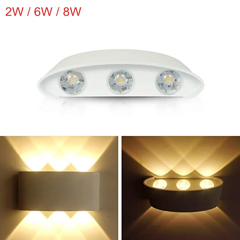 

2W 4W 6W 8W 12W LED Wall Light Outdoor Waterproof Modern Nordic style Indoor Wall Lamps Living Room Porch Garden Lamp AC85-265V
