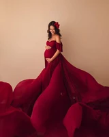 long maternity dress for photoshoot custom made off shoulder plus size pregnancy dress europe and america in summer