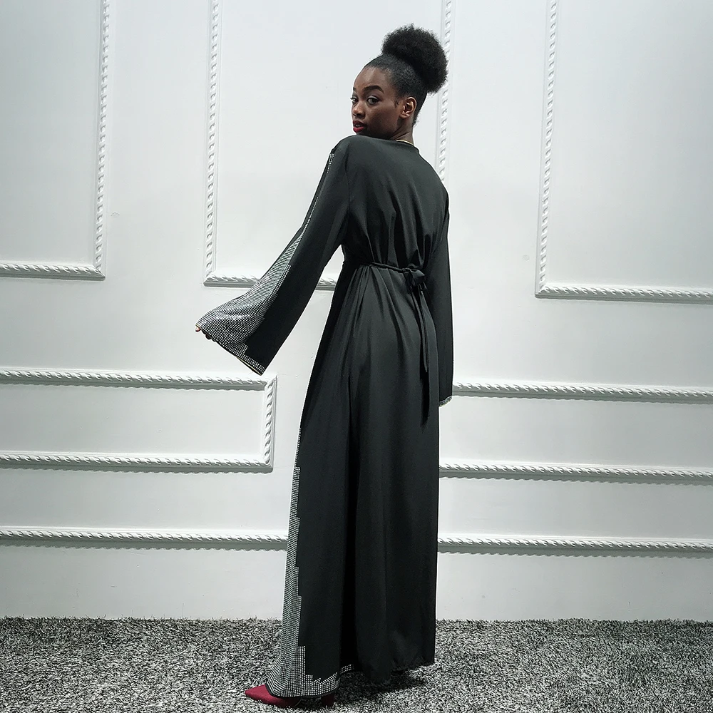 Женский кафтан Дубай абайя кимоно турецкий хиджаб мусульманское платье кардиган