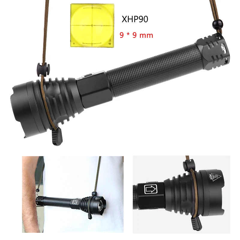 Модернизированная версия светодиодный XHP90 ДАЛЬНОБОЙНЫЙ фонарь профессиональный