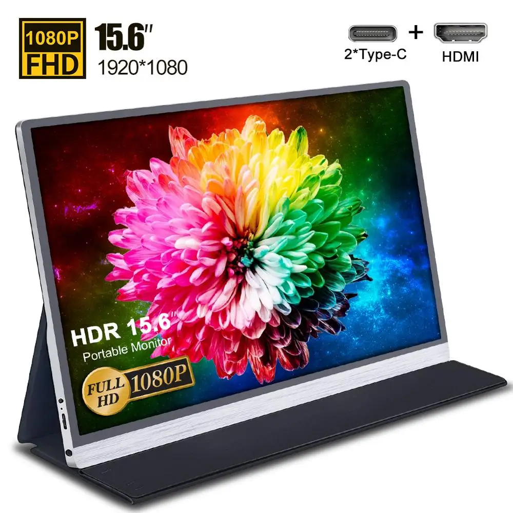 저렴한 터치 스크린 1080P 휴대용 모니터 PC 노트북 스위치 X 박스 시리즈 X PS4 게임 화면 15.6 인치 HDMI LCD 디스플레이 라즈베리 4