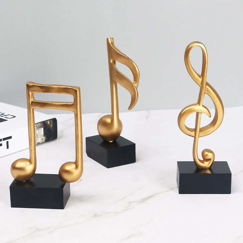 

1PC Mini Musical Note Art Statuette Golden Musical Note Handicraft Living Room Wine Cabinet Desk Piano Ornaments Home Decor ✈✈✈