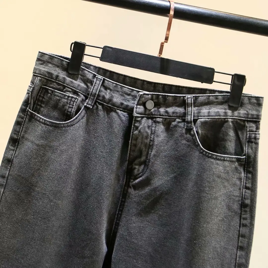 2020 весенние модные джинсы с высокой талией женские широкие брюки хлопковые