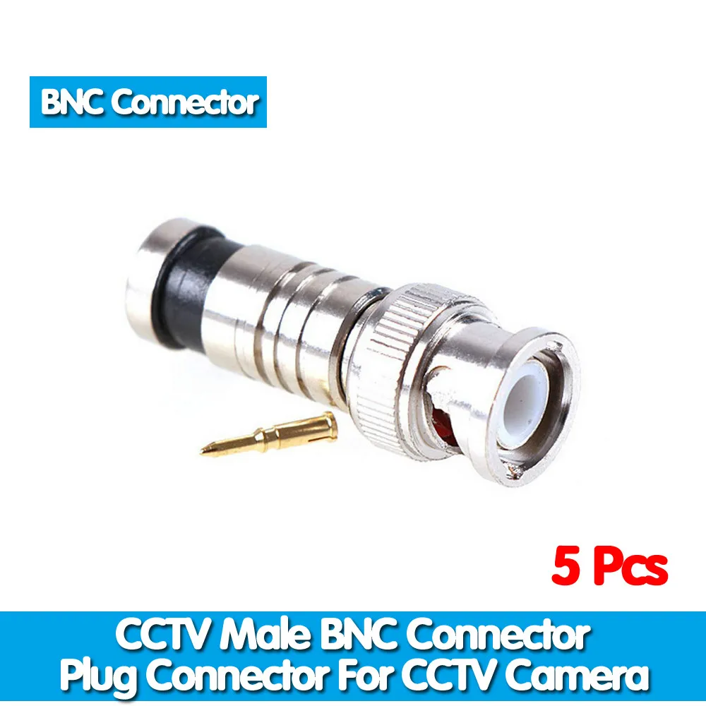 

HKIXDISTE Hot sale ,5Pcs/lot BNC Connector BNC To RG59 Male Comprassion Coax Connector ,free shipping