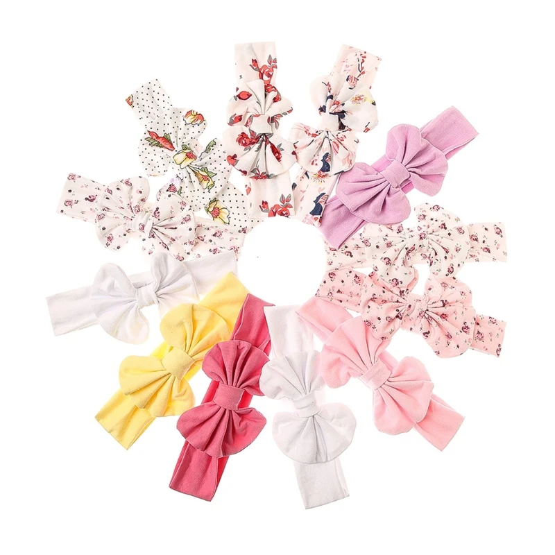 

3pcs/set Baby Hair Band Set For Girls Bow Elastic Headbands Turban Kids Headwear