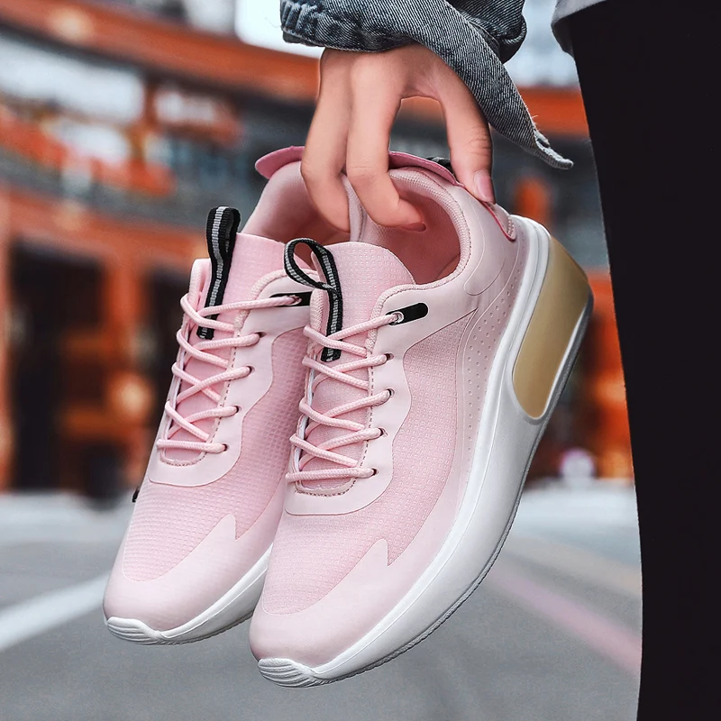 Женские кроссовки для бега на толстой подошве беговые с воздушной подушкой