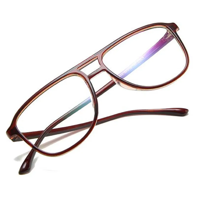 

Fashion Glasses Women & Men Retro Optical Eyewear Personality Double Beam Eyeglasses Unisex Oversize Frame Anti-UV Spectacles