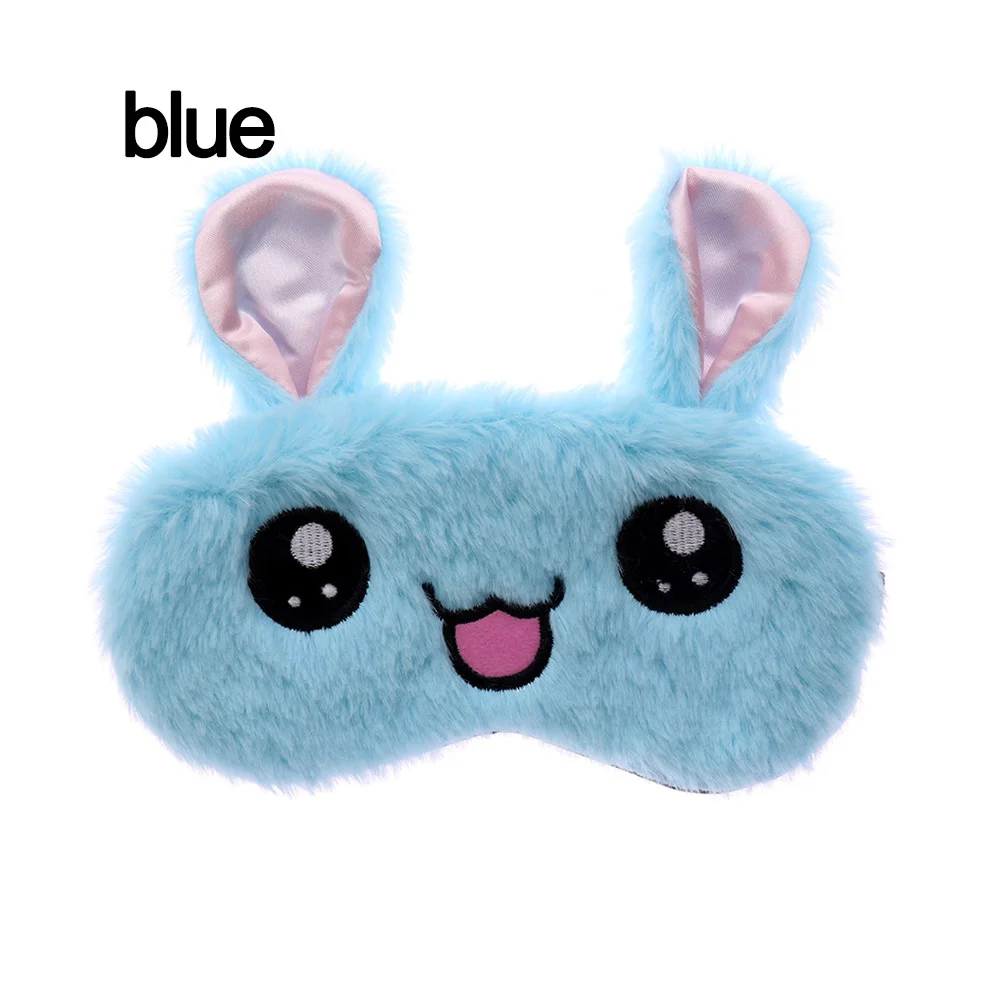 Blue 1 шт. оттенок покрытия для глаз плюшевый+ хлопковый кролик мультфильм животных спальный мягкий глаз маски повязка на глаза расслабляющий сон помощь инструменты для сна - Цвет: Blue