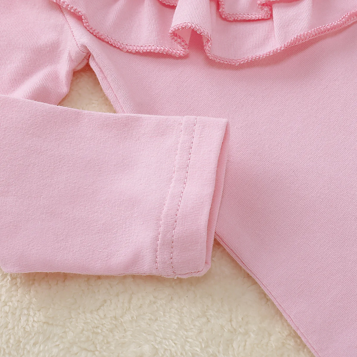 

3pcs/set Pink cute Newborn Baby Girl Ruffled Cotton Clothes Shirt + Pants + Headband 0M-18M baby girl clothes Free shipping