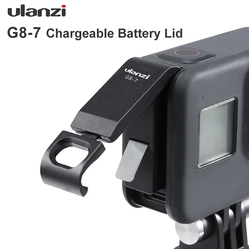 Ulanzi G8-7 Gopro 8 крышка батареи Съемная крышка батареи type-C порт зарядки для Gopro Hero 8 черный