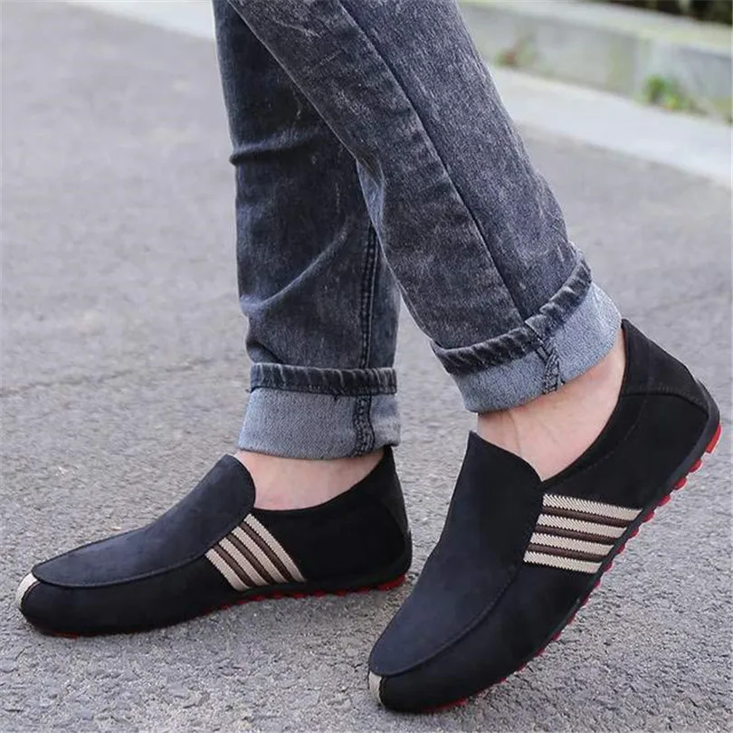

LIN KING Leisure Low Top Men's Loafers Moccasins Breathable Slip On Lazy Summer Casual Shoes Comfortable Non Slip Driving Shoes