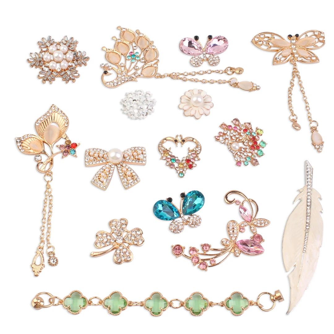 

Rhinestone JIBZ Shoe Croc Charms Metal Butterfly Button Chain Shoes Decorations Accessories Fit Wristbands Kids Girl Women Gifts