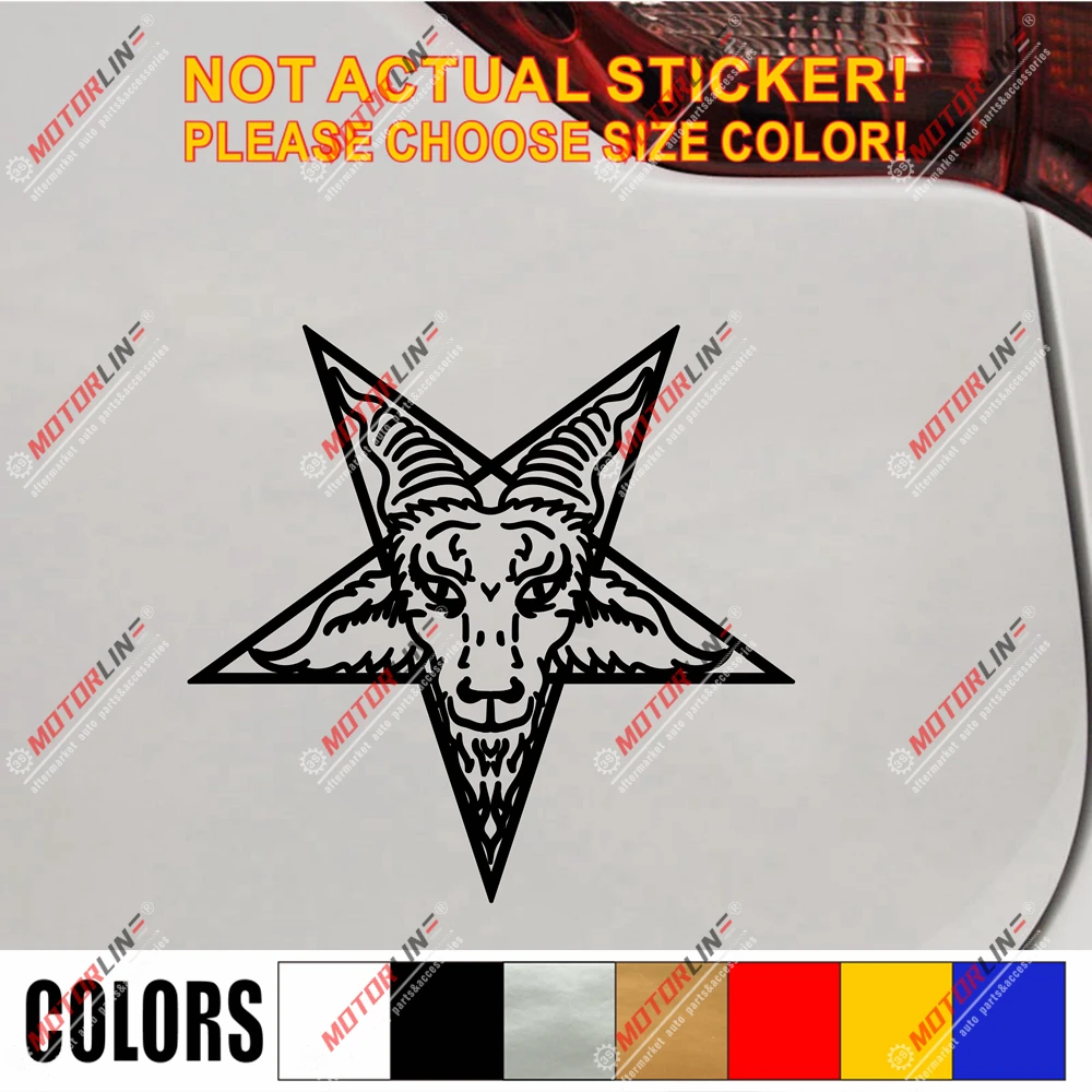 

Pentagram Baphomet Devil Satanic Goat Decal Sticker Car Vinyl pick size color style a