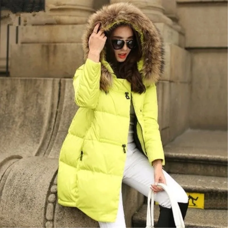 Coat Jacket Hooded Winter Jacket Women Parkas New Women's Loose Jacket Fur Collar Outerwear Female Plus Size Y921