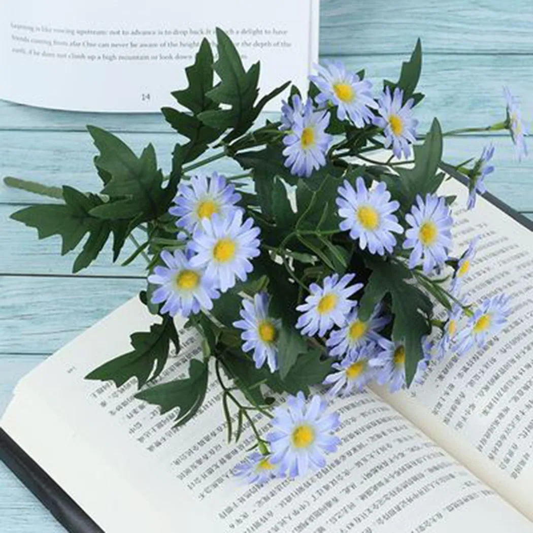 

9 Forks 24 Korean-style Small Daisies, Rustic Style, Home Furnishings, Silk Cloth Wild Chrysanthemums