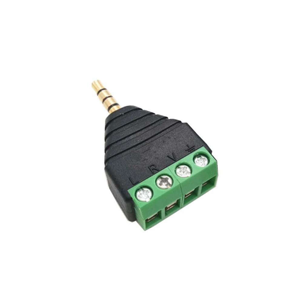 2-Pack 3.5mm 1/8&quot TRRS Male Jack to AV 4-Screw Terminal Block Balun Connector | Электроника