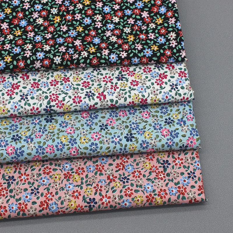 

100% Cotton Floral Sewing Fabric Children Clothes DIY Handmade Cloth By Meter Thin Breathable Garment Fabric Wholesale