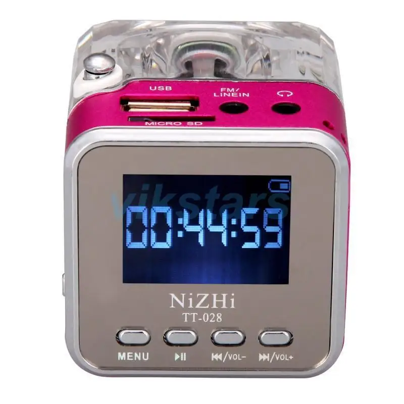 Цифровой fm радио мини музыкальный динамик портативное Micro SD/TF USB диск mp3 ЖК дисплей