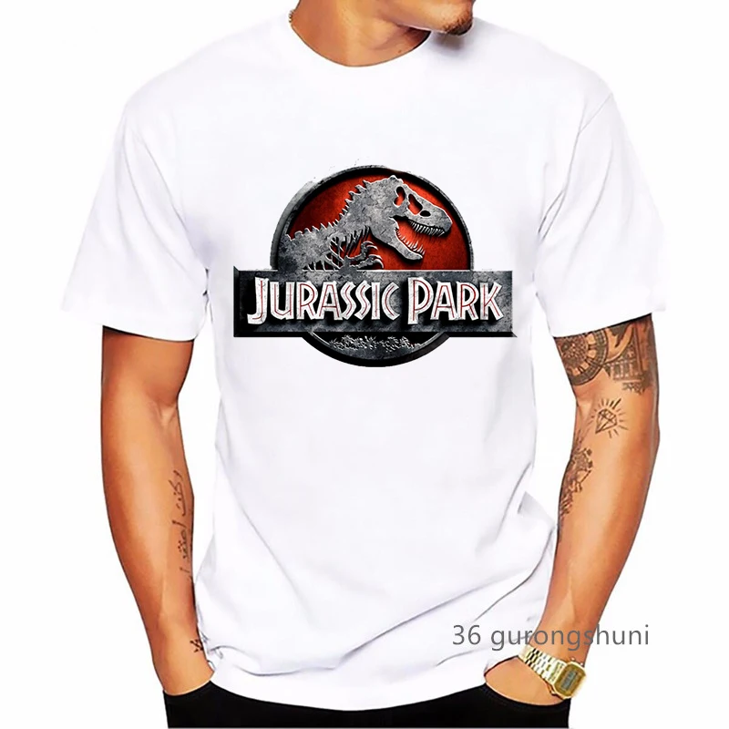 

2021 New Funny Jurassic Park T Shirt Dinosaur Graphic Print T-Shirt Vintage Men Tshirt Men Clothes Short Sleeve T-Shirts