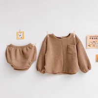 autumn baby girl long sleeve knitted tops t shirt and shorts baby girls clothes outfits set 2pcs outfit