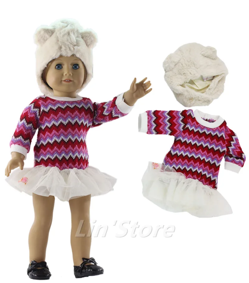 Doll Clothes Outfit Dress+hat for 18&quot inch American | Игрушки и хобби