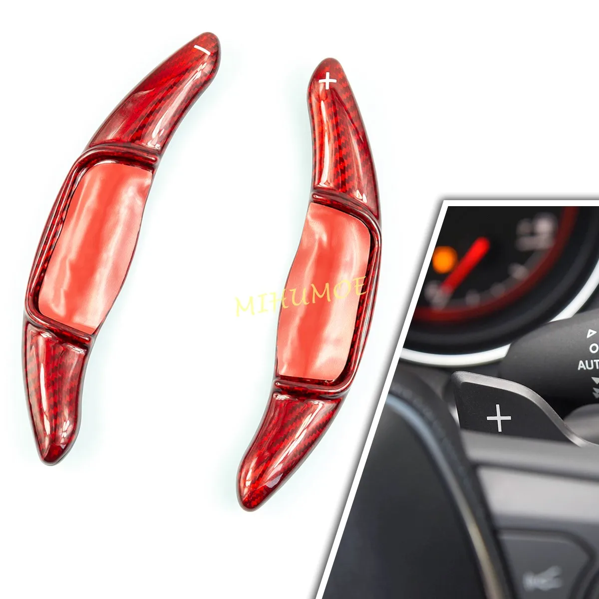 

Red Real Carbon Fiber Steering Wheel Paddle Shifter For 2018-2020 2021 Toyota Camry Avalon Corolla