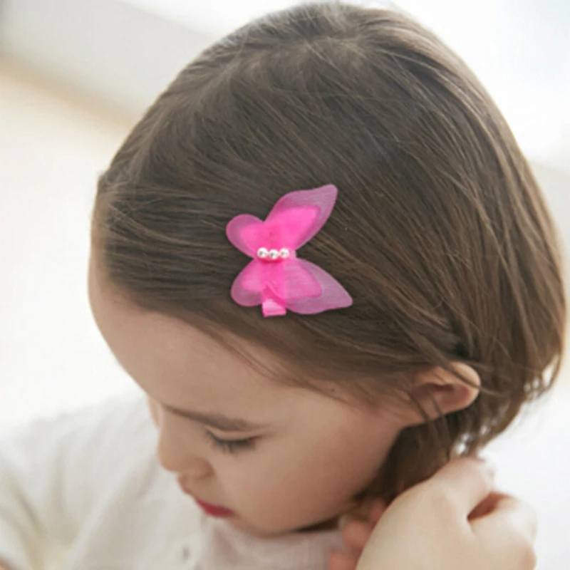 5 Pcs/lot Bow Butterfly Hair Clips Girls' Grips Kids Hairpin Headwear Fashion Accessories Candy Color | Детская одежда и обувь