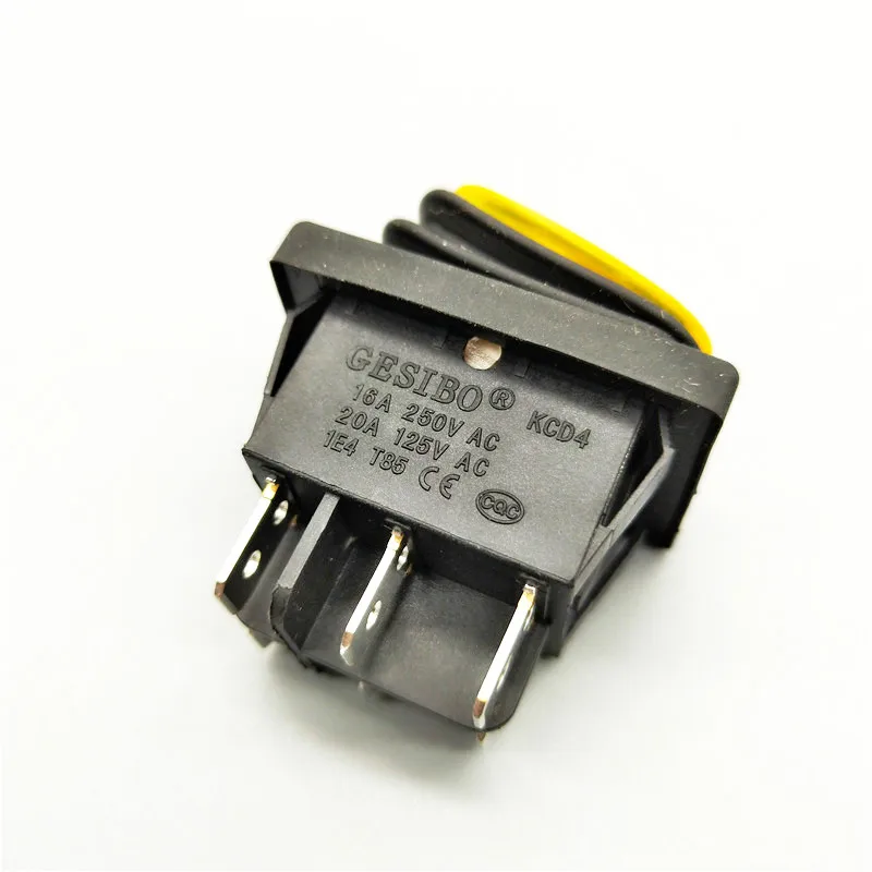 1 шт. Kcd4 20A / 250V 4 контактный 12V 24V 110V 220V 30x22 DPST IP67 море светодиодный водонепроницаемый