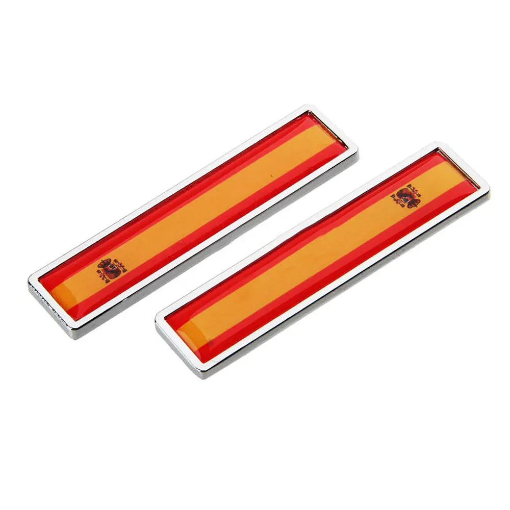 1 Pair 3D Car Metal Sticker Aluminum Spain National Flag Body Trunk Logo Auto Motorcycle Personality Decoration Car|Наклейки на