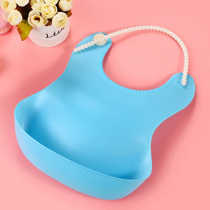 

Детские нагрудники для обеда, Детские Водонепроницаемые однотонные нагрудники из ТПЭ и силикона, Регулируемый шарф для кормления, Легкая о...