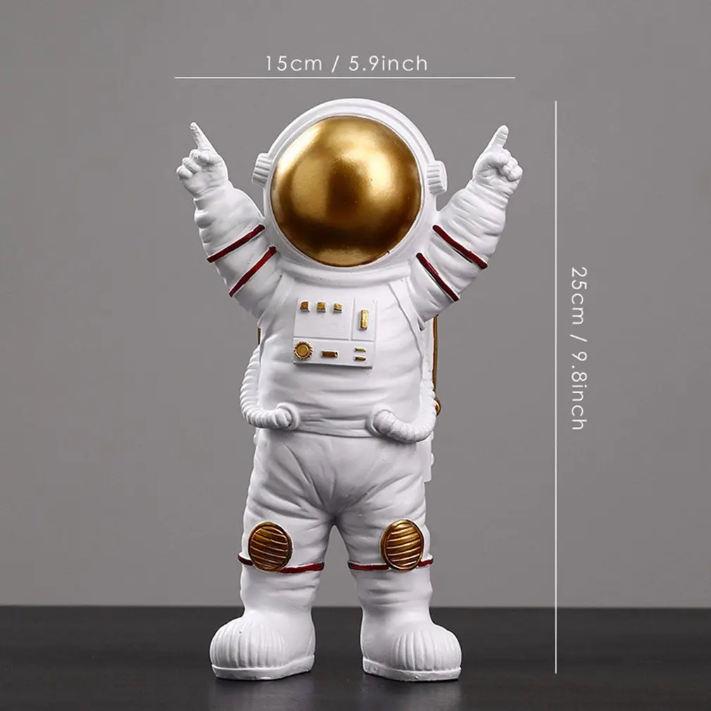 

Resin Astronaut Figurines Fashion Spaceman With Moon Sculpture Decorative Creative Gift Miniatures Cosmonaut Statues