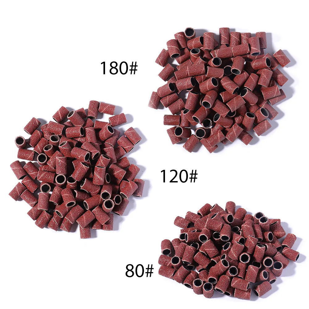

200PCS Sanding Band #80/120/180 Electric Nail Machine Nail Drill Bit Nail Art UV Gel Acrylic Polish Remover Nail Accessory Tool