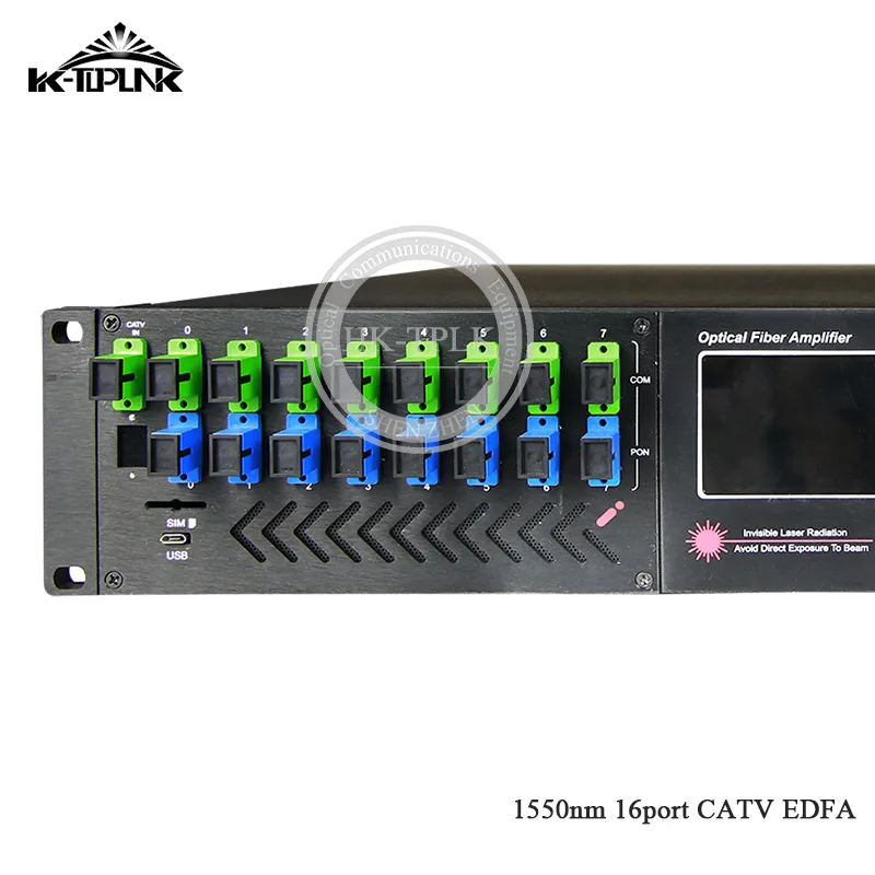 Новый усилитель оптического волокна CATV EDFA с WDM 1550nm 2U стойка 16 портов * 19dbm SC/APC SC/UOC