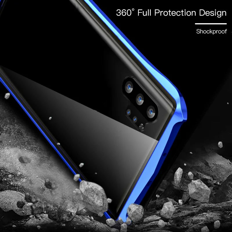 LUPHIE Магнитный адсорбционный чехол для samsung Galaxy Note 10 Plus металлический бампер