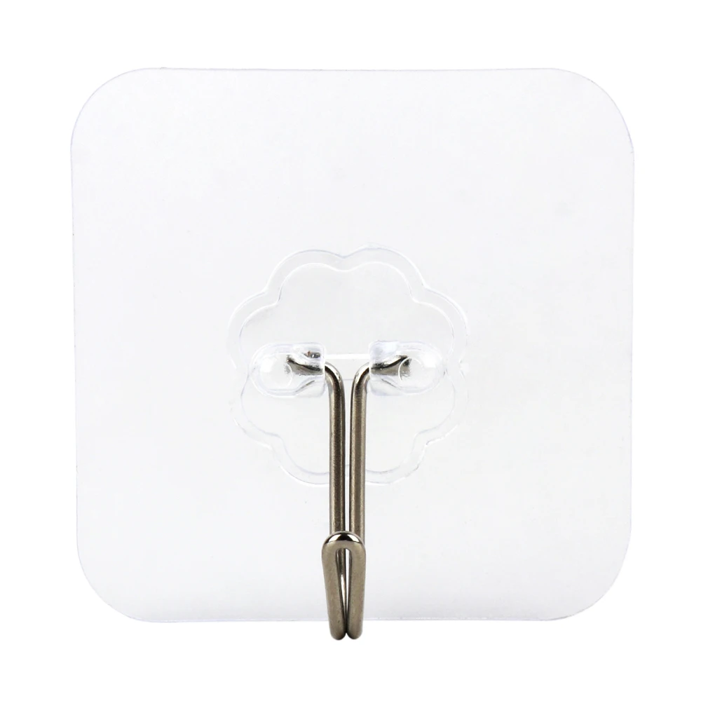 

Hooks Self Adhesive Sticky Sucker Holder Home 20Pcs Door PVC For Kitchen Bathroom And Office 6x6cm Non-marking Sticking Hanger