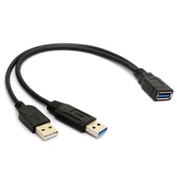 hw24usb 3 0 female to dual usb male extra power data y extension splitter cable 20cm