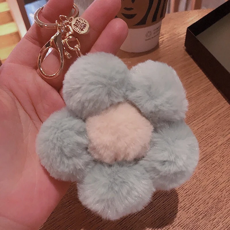 Новинка креативный пушистый женский брелок-помпон из искусственного меха милый