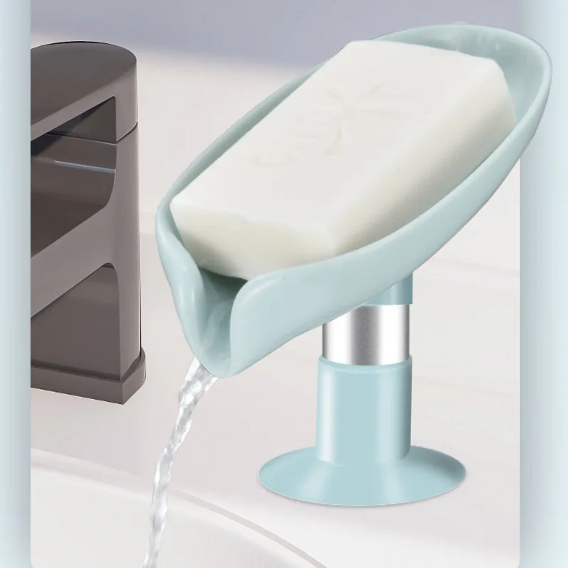 

Leaf Shaped Soap Holder Shower Soap Shelf Bath Soap Box Vertical Suction Cup Laundry Soap Dish Storage Tray Bathroom Supplies