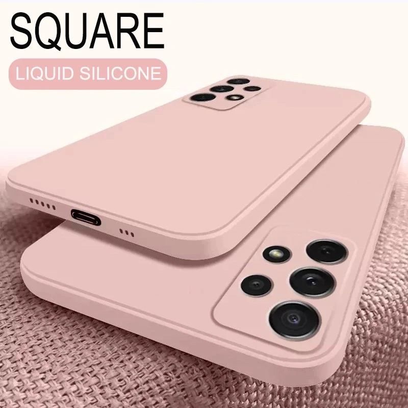 

Original Square Liquid Silicone Case For Samsung Galaxy S8 S10 S20 FE S21 Plus A22 A32 A42 A52 A72 A71 A51 A50 A31 A41 A82 Coque