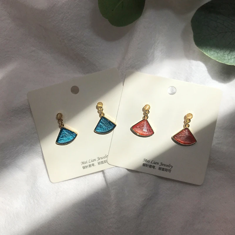 

KOUDOUN Women Earrings Fashion Sector Earrings The Geometric The Fan Opals Earrings Unique Beautiful Earrings Jewelry Party