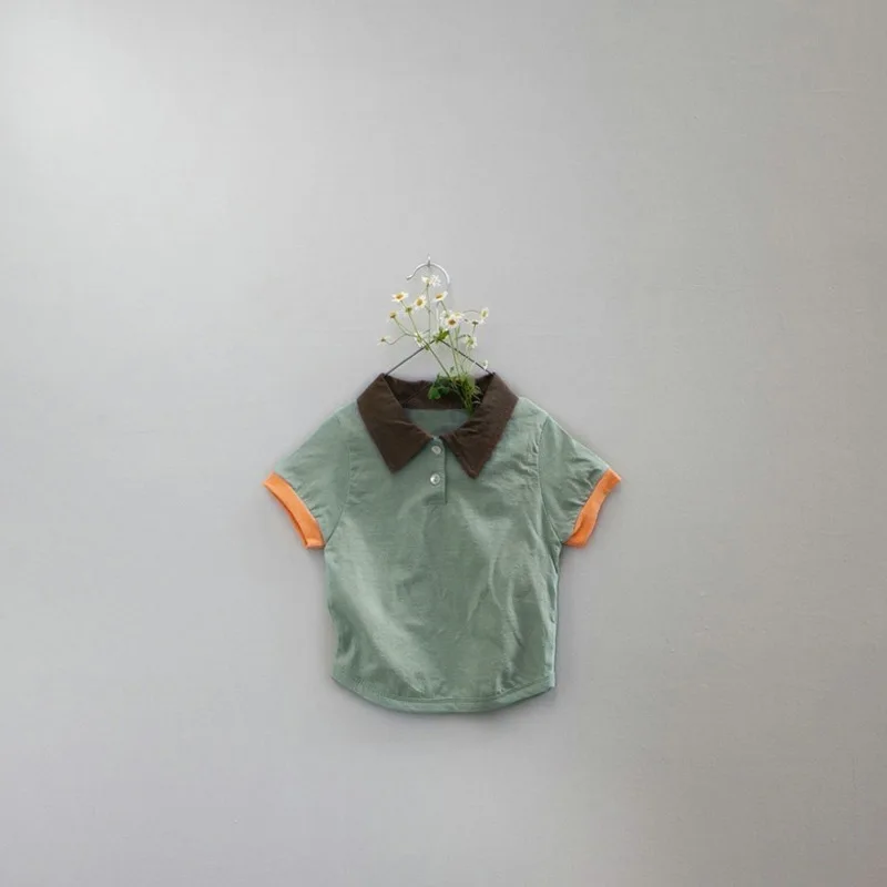 

2021 Summer New Baby Tops Toddler Baby Boy Splicing Fashion Short Sleeve T-shirt Infant Girl Breathable Cotton Clothes