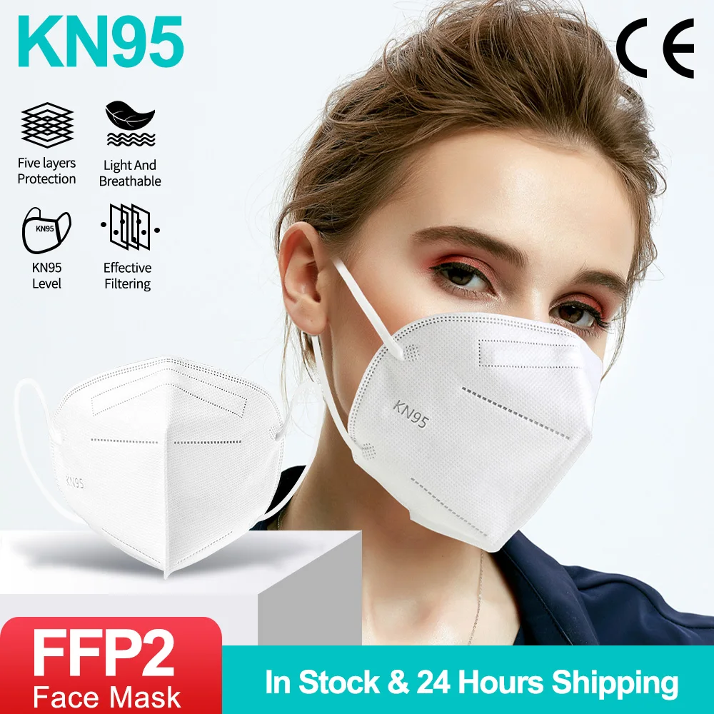 5 100 шт. маска на лицо KN95 маски для лица FFP2 CE фильтр Маска ffpp2 маске de filtro antipolvo máscara