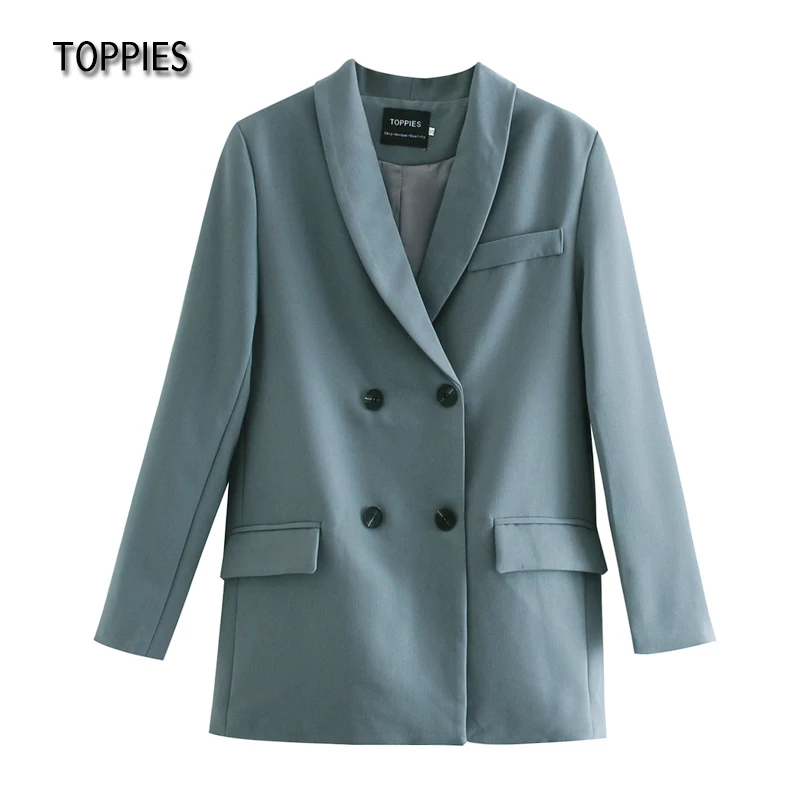 Пиджак Toppies женский однотонный двубортный жакет деловой костюм весна 2022 - купить