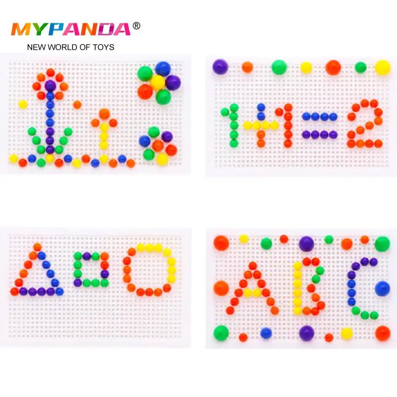 

67pcs/set Mosaic Picture Puzzle Toy Kid Flashboard Toys Brinquedos Juguetes Composite Intellectual Educational Mushroom Nail Kit